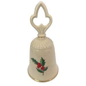 Pickard Holiday Bell With Holly Design - Hand Decorated Fine China - Made In USA